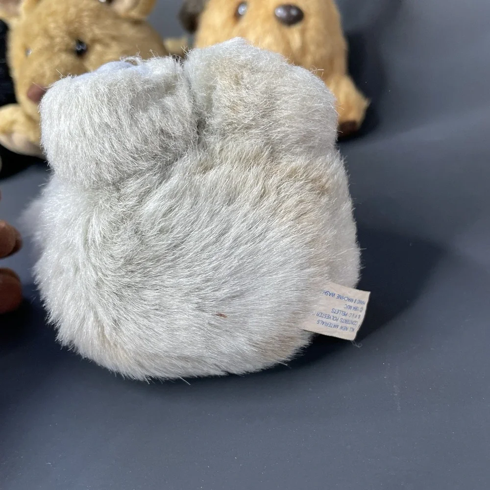 Puffkins Vintage Lot of 6 Animals Plush 1994‎ Swibco Koala Turkey Cat Dog Monkey
